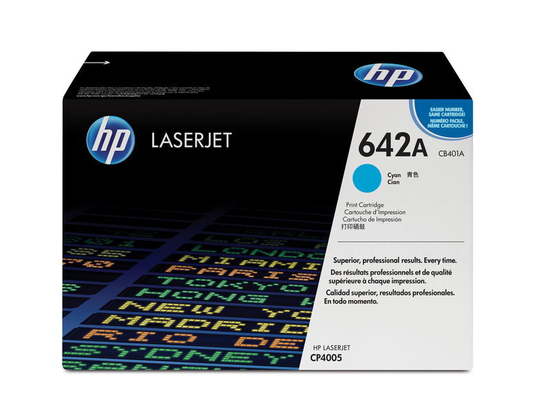 HP 642A Cyan Original LaserJet Toner Cartridge tonerpatron 1 stk Blå