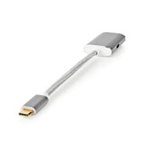 Nedis CCTB64480AL02 videokabel adapter 0,2 m USB Type-C DisplayPort Sølv
