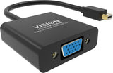 Vision TC-MDPVGA/BL videokabel adapter Mini DisplayPort VGA (D-Sub) Sort