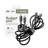 PanzerGlass empower™ by ® Racing 60W USB-C to USB-C Kabel | USB 2.0 | 1.2M | Space Black