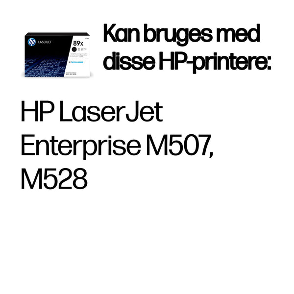 HP Original 89X LaserJet-tonerpatron med høj kapacitet, sort