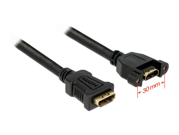 DeLOCK 0.25m 2xHDMI HDMI-kabel 0,25 m HDMI Type A (Standard) Sort