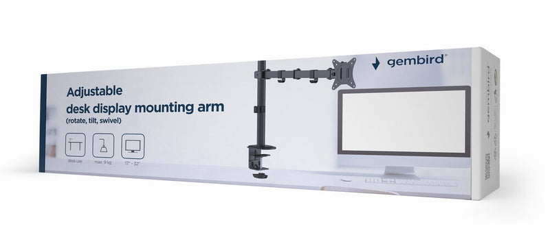 Gembird MA-D1-01 skærmbeslag og -stativer 81,3 cm (32") Skrivebord Sort