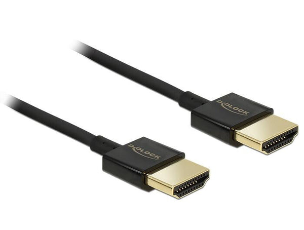 DeLOCK HDMI/HDMI, 2 m HDMI-kabel HDMI Type A (Standard) Sort