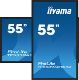 iiyama TF5539AS-B1AG skilte display Kiosk design 138,7 cm (54.6") LED 435 cd/m² 4K Ultra HD Sort Berøringsskærm Indbygget processer Android 11 24/7