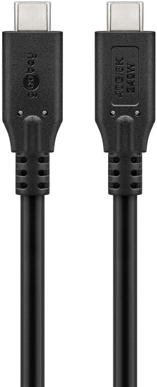 Goobay 74182 USB-kabel USB4 Gen 2x2 0,5 m USB C 40 Gbit/sek. 240 W Sort