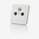 Fuba GAD 300 stikkontakt SAT + TV + Radio Hvid