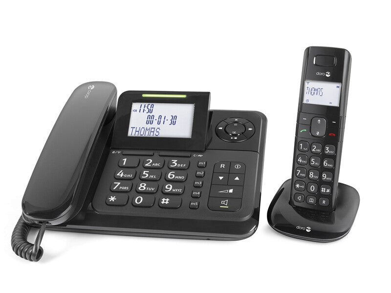 Doro Comfort 4005 Analog/DECT-telefon Nummervisning Sort