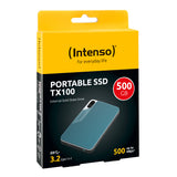 Intenso Lesen/Schreiben bis zu 500 MB/s/500GB USB Type-C 3.2 Gen 1 (3.1 Gen 1) Blå, Grå