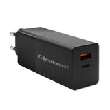 Qoltec 52382 oplader til mobil enhed Laptop, Bærbar spillekonsol, Strømbank, Smartphone, SmartWatch, Tablet Sort Vekselstrøm Hurtig opladning Indendørs