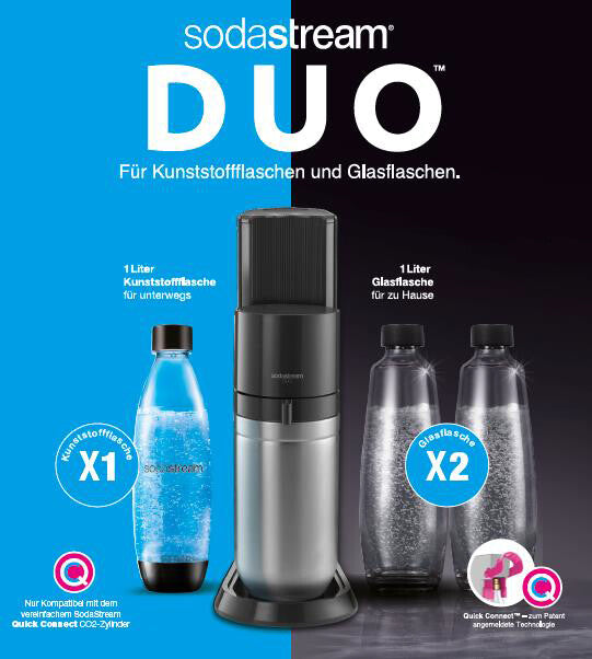 SodaStream DUO Sort, Rustfrit stål