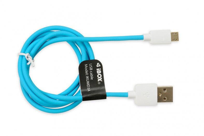 iBox IKUMD3A USB-kabel USB 2.0 1 m USB A Micro-USB B Blå
