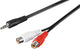 Goobay 50116 lydkabel 1,5 m 3.5mm 2 x RCA Sort, Rød, Hvid