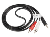 Lanberg CA-MJRC-10CC-0015-BK lydkabel 1,5 m 3.5mm 2 x RCA Sort