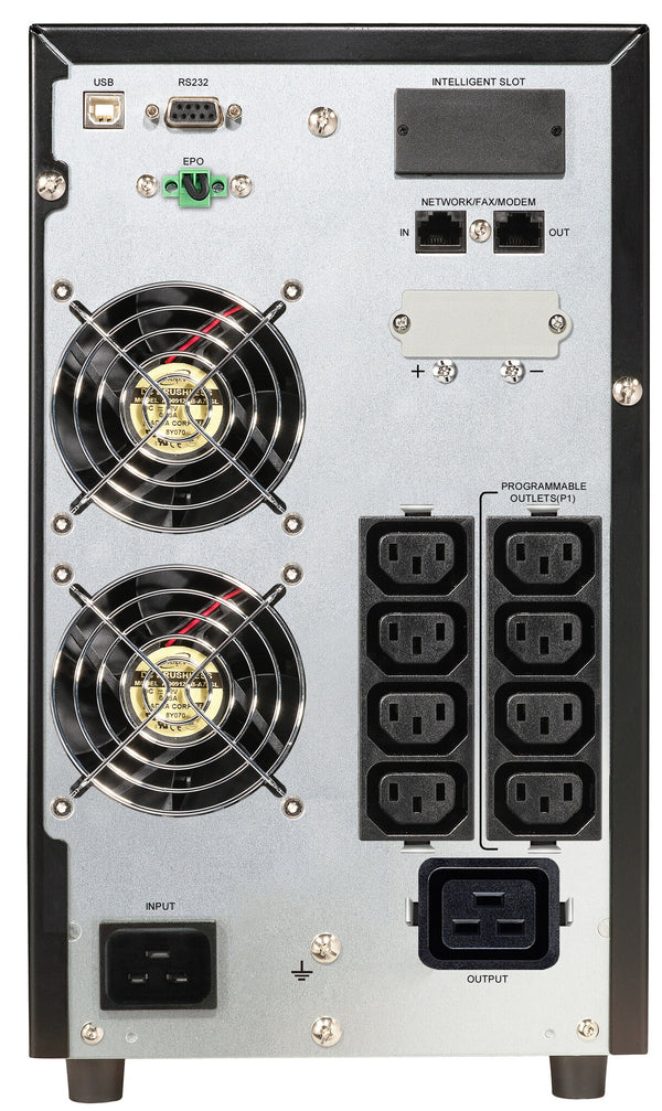 PowerWalker VFI 3000 CG PF1 UPS-enhed Dobbeltkonvertering (online) 3 kVA 3000 W 9 AC stikkontakt(er)