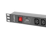 Lanberg PDU-08I-0200-C20-BK strømforsyningsenhed (PDU) 8 AC stikkontakt(er) 1U Sort