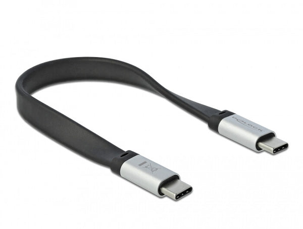 DeLOCK 85926 USB-kabel USB 3.2 Gen 2 (3.1 Gen 2) 0,22 m USB C 10 Gbit/sek. Sort, Sølv