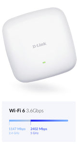 D-Link AX3600 3600 Mbit/s Hvid Strøm over Ethernet (PoE)