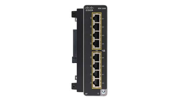 Cisco IEM-3300-8P= netværksswitch Administreret L2 Gigabit Ethernet (10/100/1000) Strøm over Ethernet (PoE) Sort