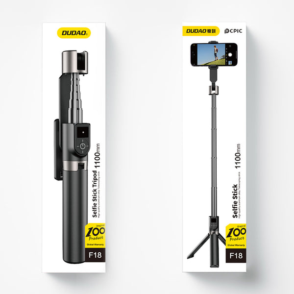 DUDAO F18 Selfie Stick Black Passiv holder Mobiltelefon/Smartphone Sort