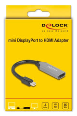 DeLOCK 64331 videokabel adapter 0,15 m Mini DisplayPort HDMI Sort, Grå
