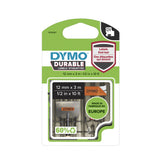 DYMO Ægte D1 Holdbare Etiketter | Sort tekst på orange tape | 12 mm x 3 m | Højtydende etikettape til LabelManager etiketmaskiner