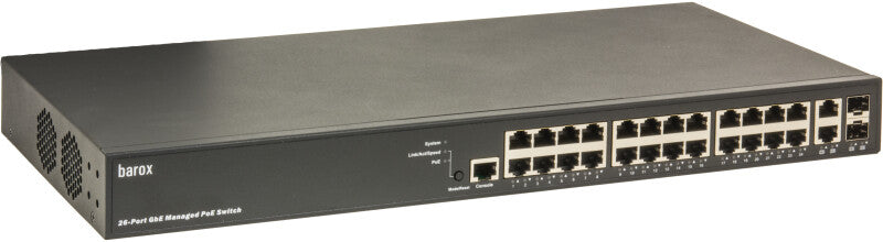 Barox RY-LGSP23-26/370 netværksswitch Administreret L2/L3 Gigabit Ethernet (10/100/1000) Strøm over Ethernet (PoE) 1U Sort