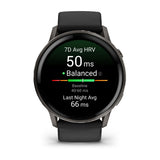 Garmin Venu 4 3,56 cm (1.4") AMOLED 45 mm Digital 454 x 454 pixel Berøringsskærm Sort Wi-Fi GPS (satellit)