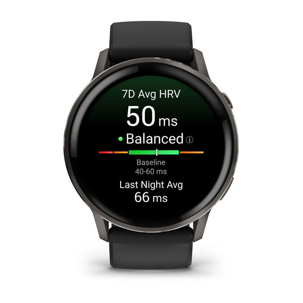 Garmin Venu 4 3,56 cm (1.4") AMOLED 45 mm Digital 454 x 454 pixel Berøringsskærm Sort Wi-Fi GPS (satellit)