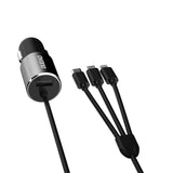 DUDAO R5ProN 3.4A Car Charger Built-in cables Universel Grå Cigartænder Hurtig opladning Automatisk