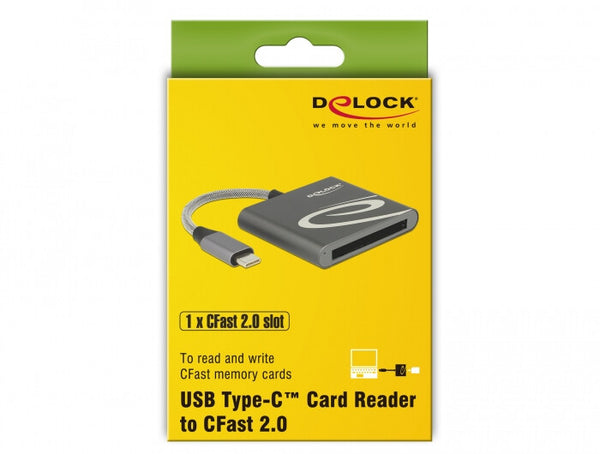 DeLOCK 91745 kortlæser USB 3.2 Gen 1 (3.1 Gen 1) Type-C Sort, Sølv