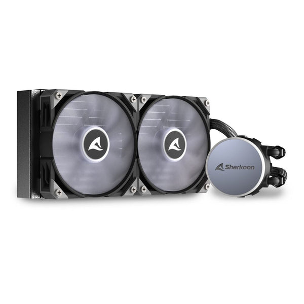Sharkoon S70 rgb Computerkabinet, Processor Alt-i-en væskekøler 12 cm Sort 1 stk