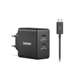 Lenovo Dual USB-C 65W GaN Charger Universel Sort Vekselstrøm Indendørs