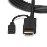 StarTech.com HD2VGAMM6 videokabel adapter 1,9 m VGA (D-Sub) HDMI + Micro USB Sort