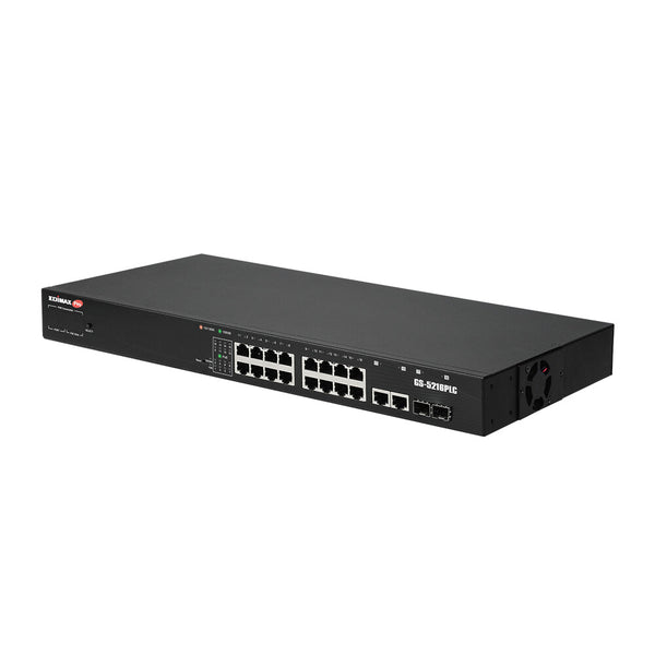 Edimax GS-5216PLC netværksswitch Administreret Gigabit Ethernet (10/100/1000) Strøm over Ethernet (PoE) Sort
