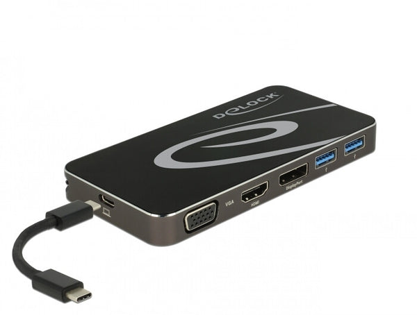 DeLOCK 87773 dockingstation Ledningsført USB 3.2 Gen 1 (3.1 Gen 1) Type-C Sort