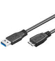 Goobay 1m USB 3.0 A/micro-B USB-kabel USB A Micro-USB B Sort