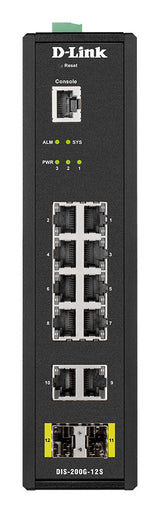 D-Link DIS-200G-12S netværksswitch Administreret L2 Gigabit Ethernet (10/100/1000) Sort