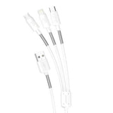 DUDAO L8s Upgrade 3in1 USB cable USB-kabel 1,2 m USB A USB C/Micro USB-A/Lightning Hvid