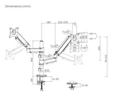 Gembird MA-DA2P-02 skærmbeslag og -stativer 81,3 cm (32") Skrivebord Sort