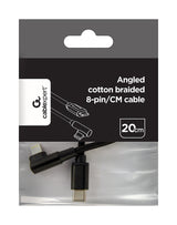 Gembird CC-USB2-CMLML-0.2M Lightning kabel 0,2 m Sort