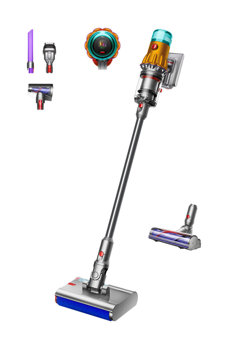 Dyson V12 Submarine 3-i-1-stavstøvsuger Batteri Tør&våd HEPA Poseløs 0,35 L Nikkel, Gul