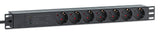Intellinet 715140 strømforsyningsenhed (PDU) 7 AC stikkontakt(er) 1U Sort