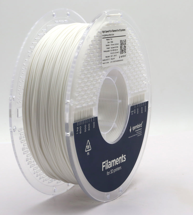 Gembird 3DP-PLA1.75HY-01-W 3D print materiale Polymælkesyre (PLA) Hvid 1 kg