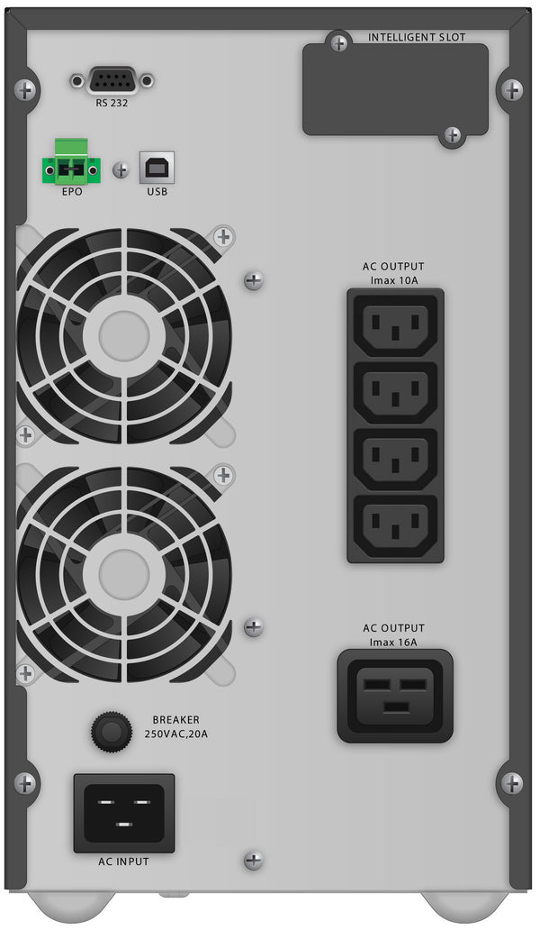PowerWalker VFI 3000 TG UPS-enhed Dobbeltkonvertering (online) 3 kVA 2700 W 5 AC stikkontakt(er)