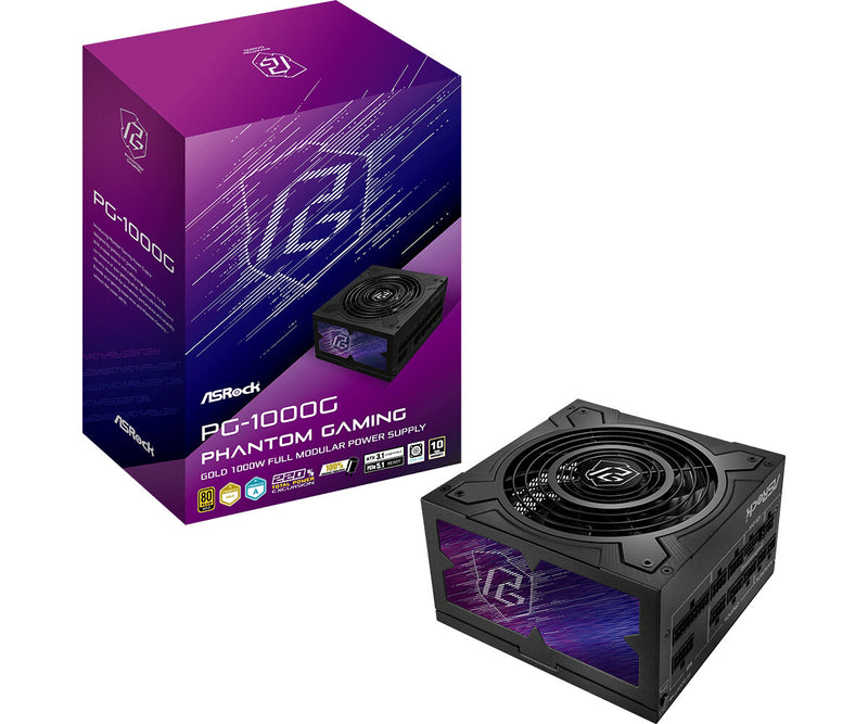 Asrock Phantom Gaming PG-1000G enhed til strømforsyning 750 W 20+4 pin ATX ATX Sort