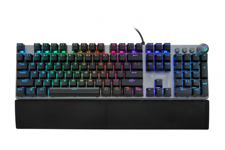 iBox AURORA K-4 tastatur Spil USB QWERTY Sort, Sølv