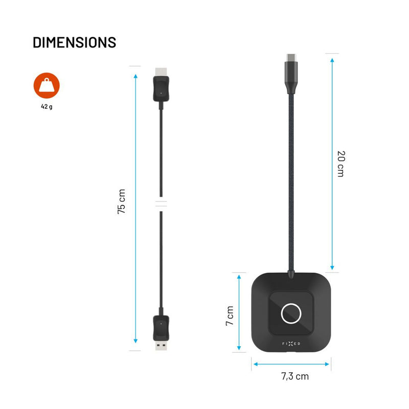 FIXED FIXA-AL-BK USB grafisk adapter 1920 x 1080 pixel Sort
