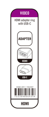 Deltaco Modulær HDMI-adapterring, HDMI til USB-C, sort