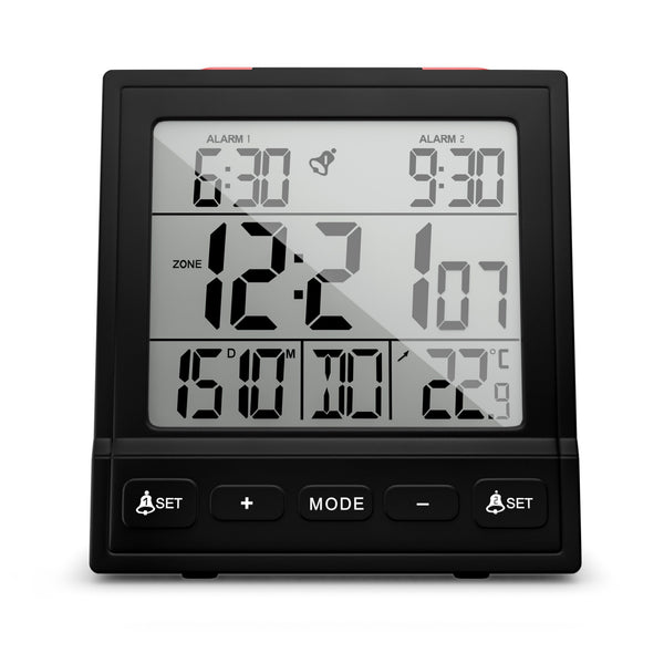 Mebus 25581 vækkeur Digital alarmur Sort